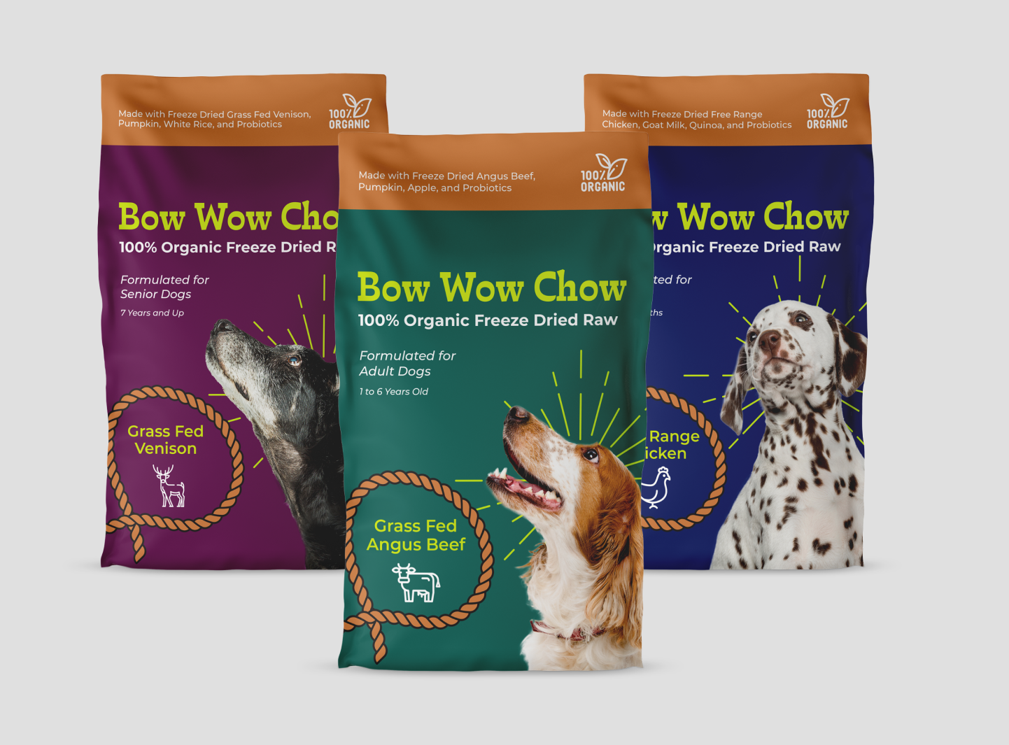Mockup images of dog food