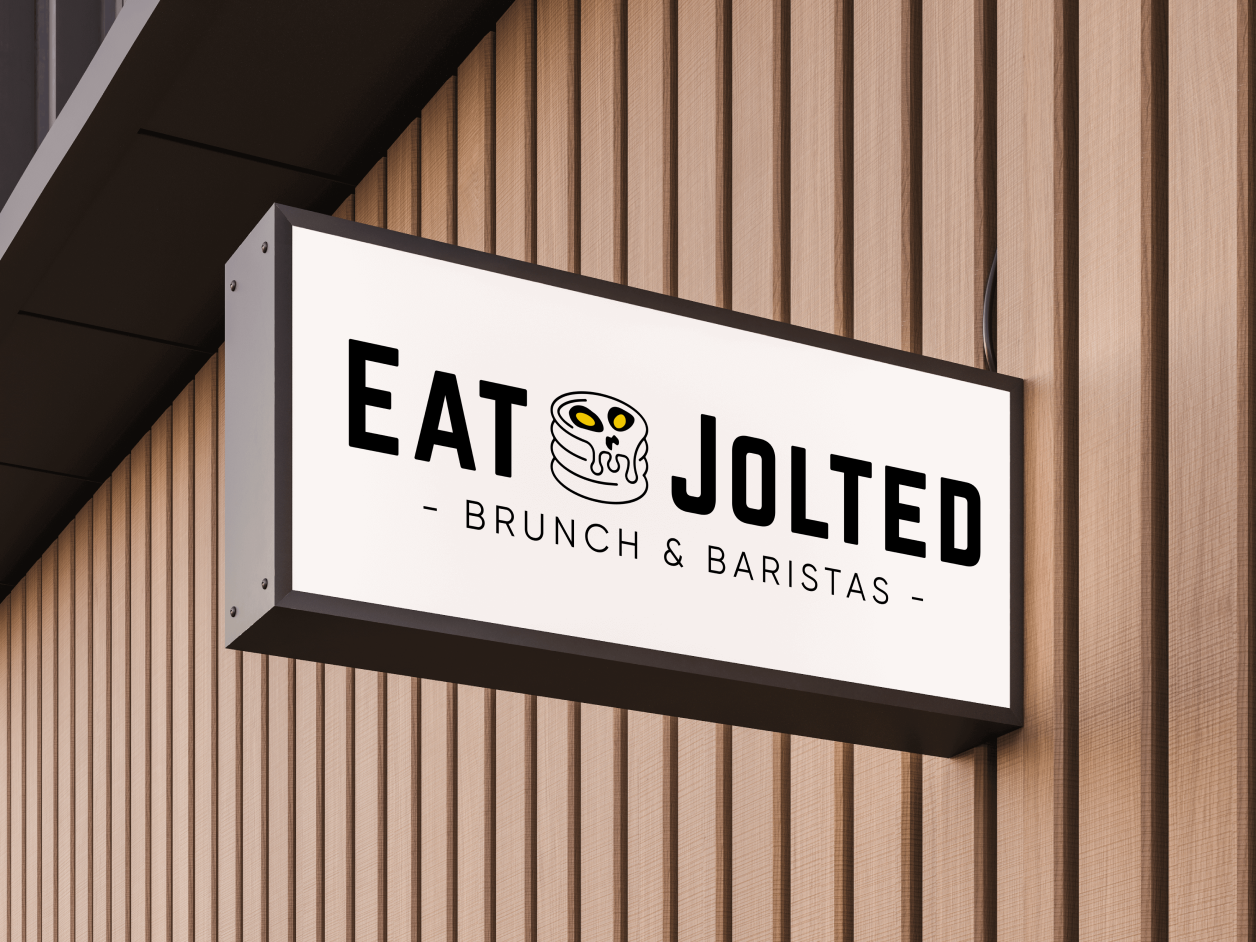 signage mockup of eat jolted