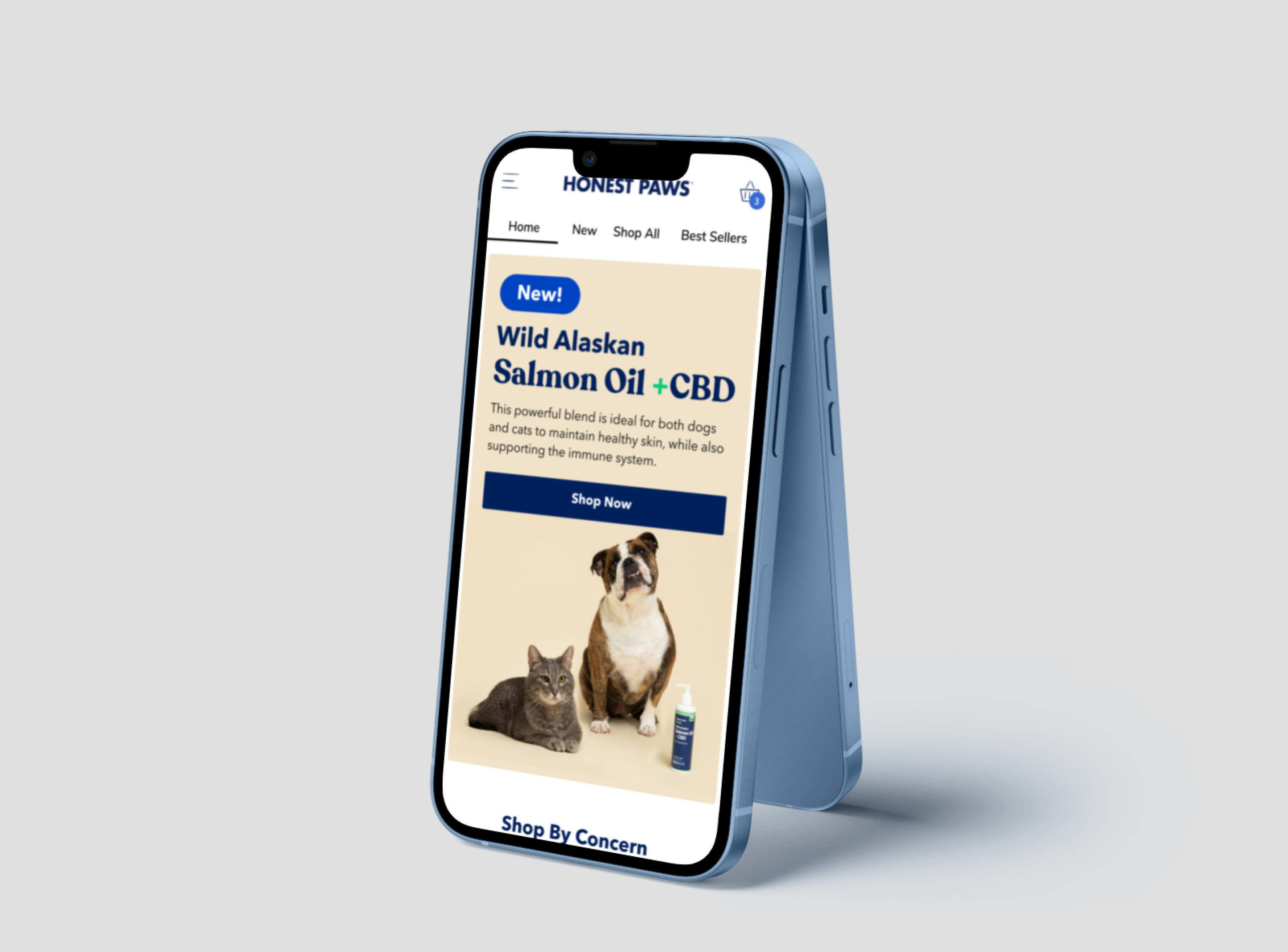 iphone mockup of honest paws app