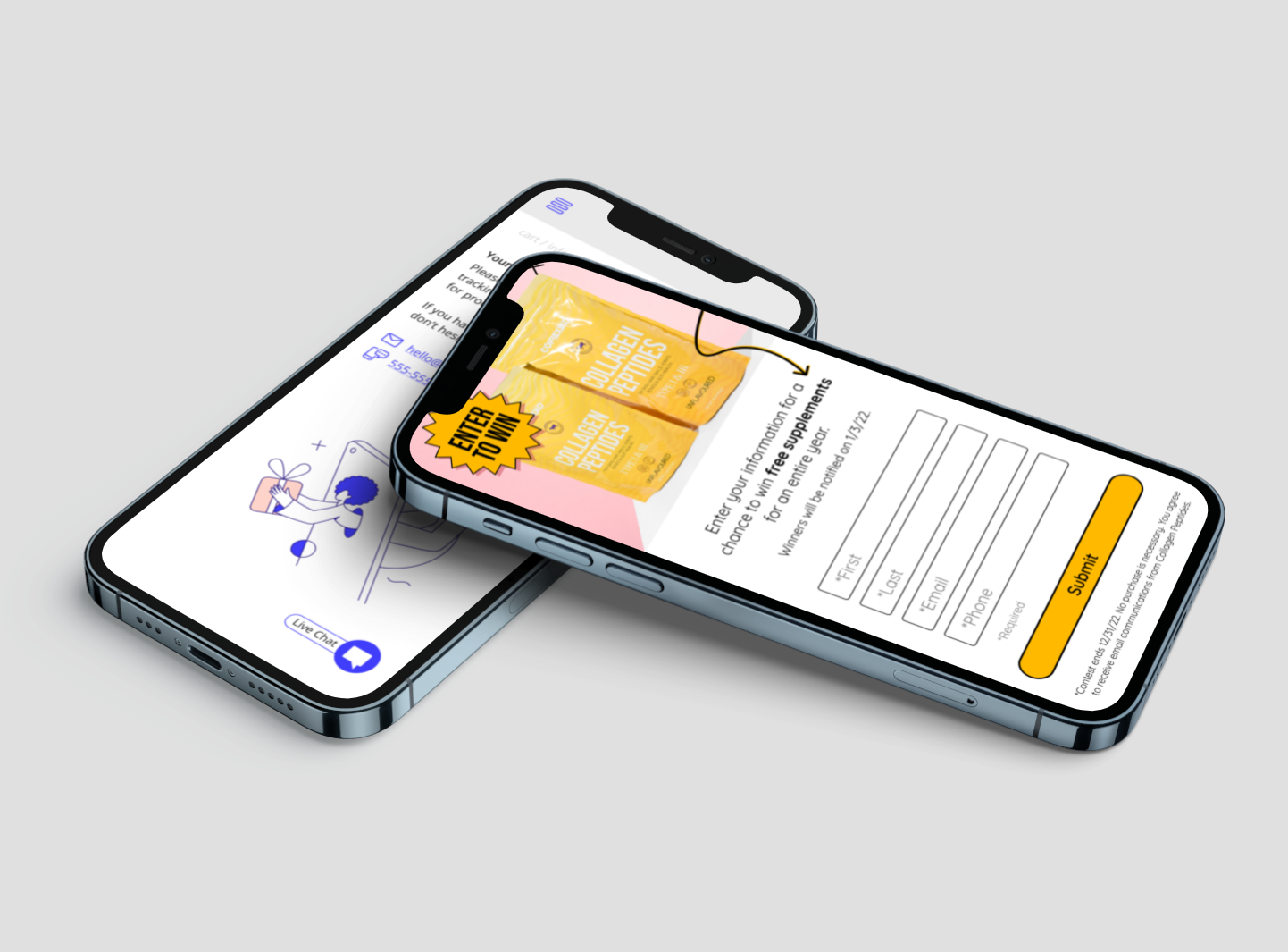 iphone mockup of screenshots of UI challenge