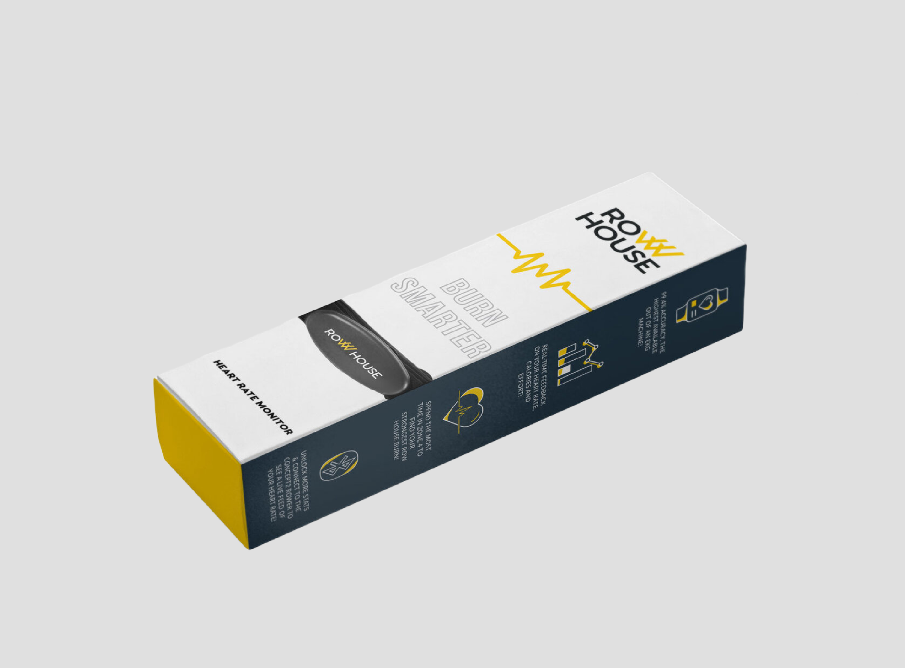 product mockup of packaging for heart rate monitor