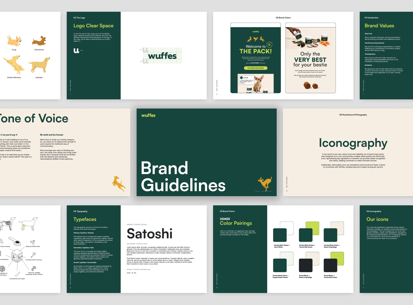 Collage of brand guidelines imagery in a small thumbnail as a preview for the landing page