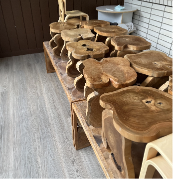 Tree log preschooler stools at Happy Hive
