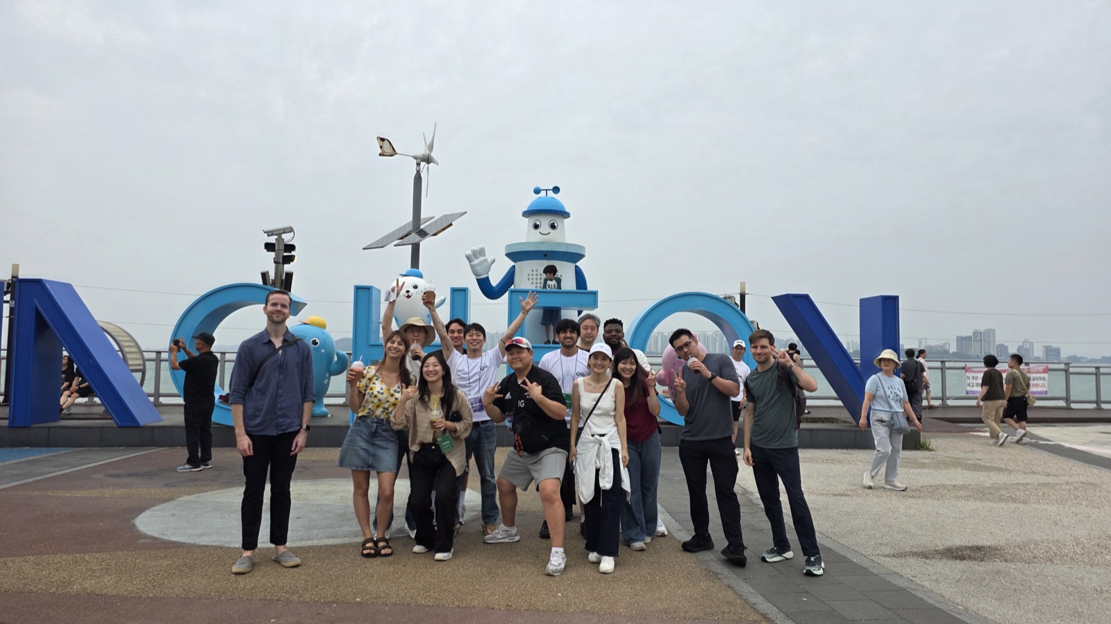 International remote workers gathered at the Incheon waterfront during Summer Workation 2026
