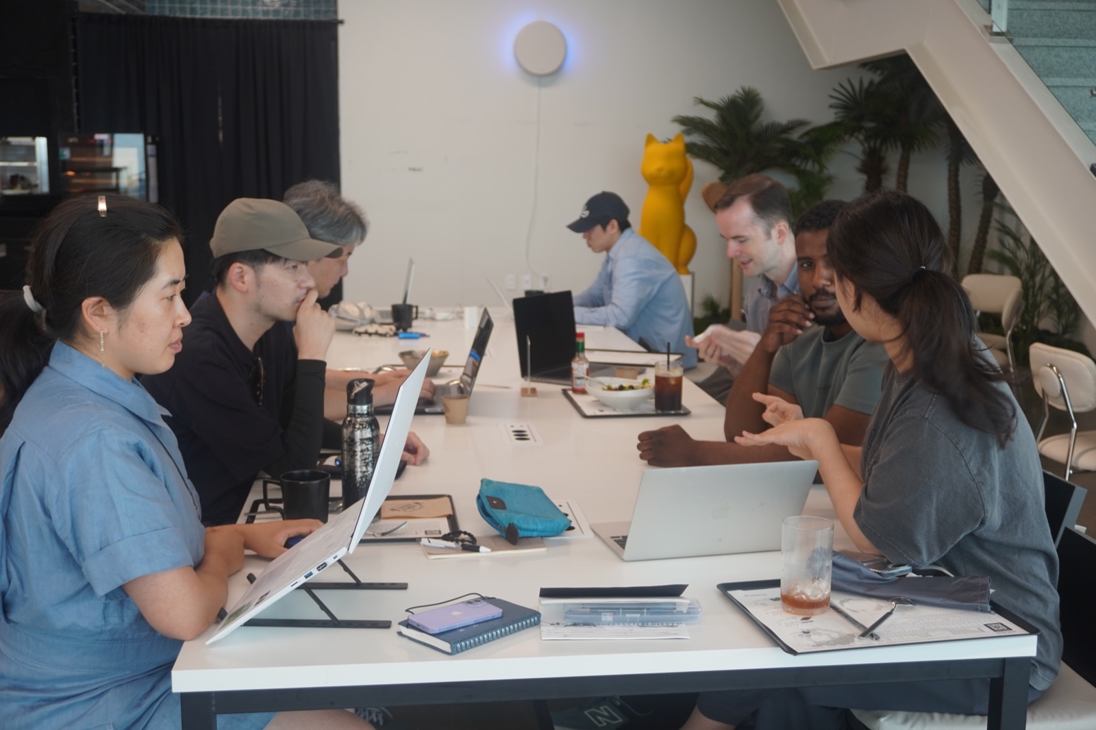 Incheon Summer Workation 2026 participants coworking around a shared table