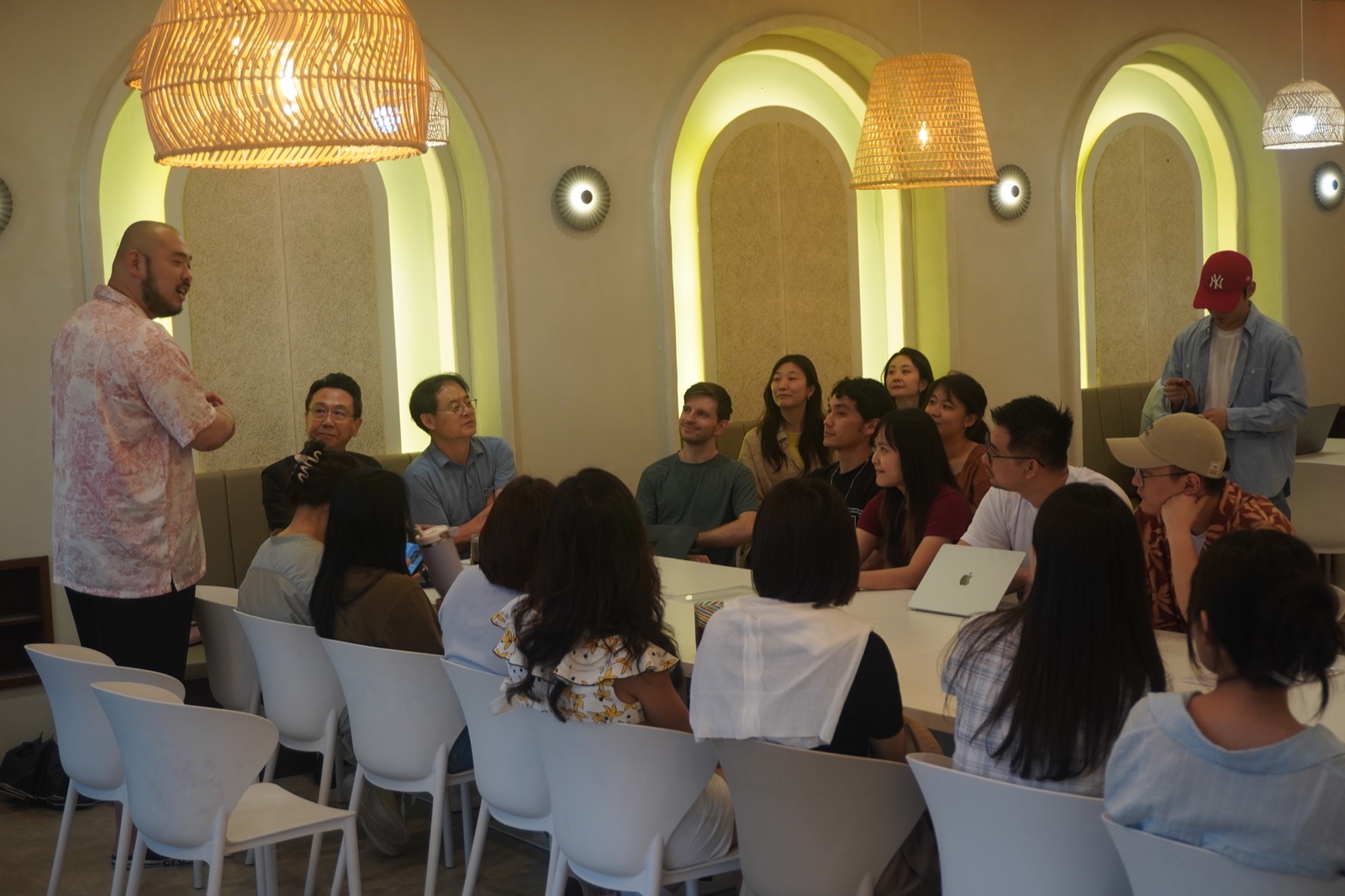 Summer Workation participants attending a local group discussion in Incheon