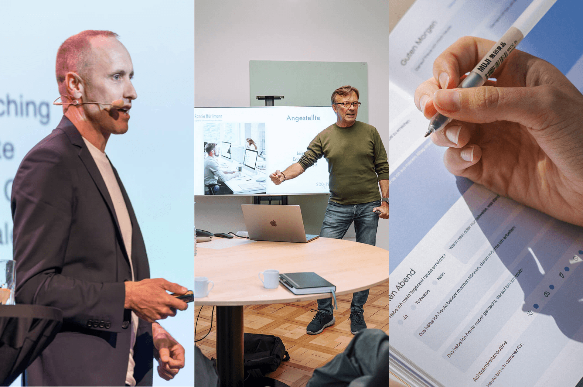 Unsere Formate – von der Keynote über Tagesseminar bis hin zu Workshops, ergänzt mit Workbook oder Online Selbstlernkurse lassen sich auch individuell kombinieren.
