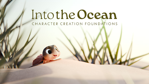 3D render of a sea turtle hatchling