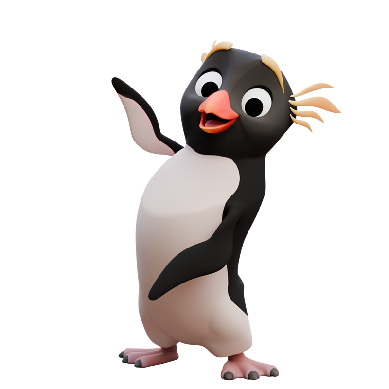 3D render of a penguin