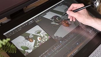 3D animation displayed on a graphics tablet.