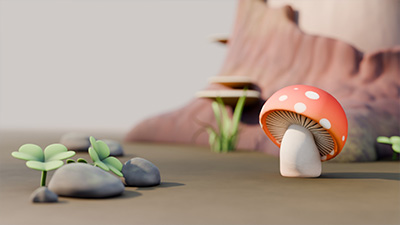 A 3D toadstool