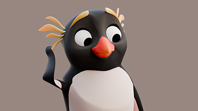 A 3D Rockhopper Penguin