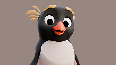 A 3D Rockhopper Penguin