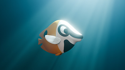 A 3D fish underwater