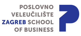 Logo of Poslovno Veleučilište Zagreb School of Business featuring a blue stylized letter P.