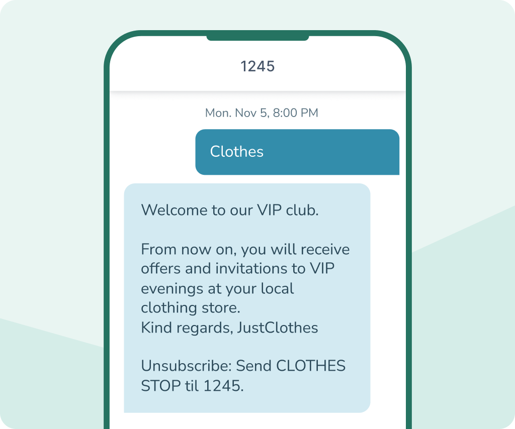 SMS-registrering till VIP-klubb via nyckelord