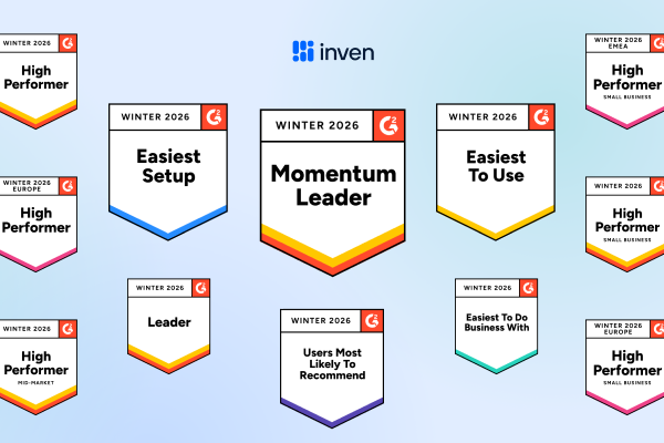 Inven earns 16 badges for G2 Winter 2026