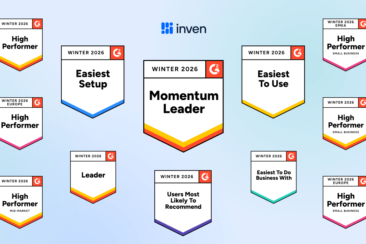 Inven earns 16 badges for G2 Winter 2026