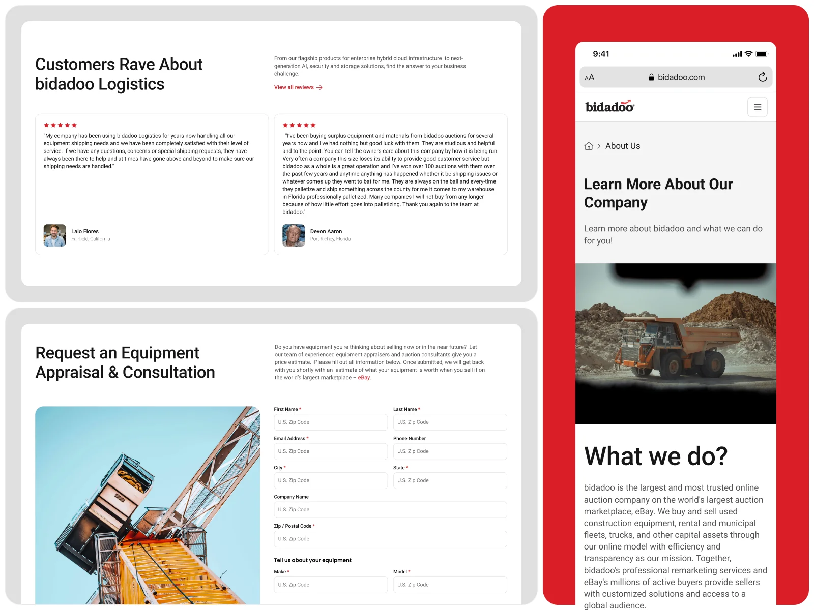 Bidadoo testimonials and company story