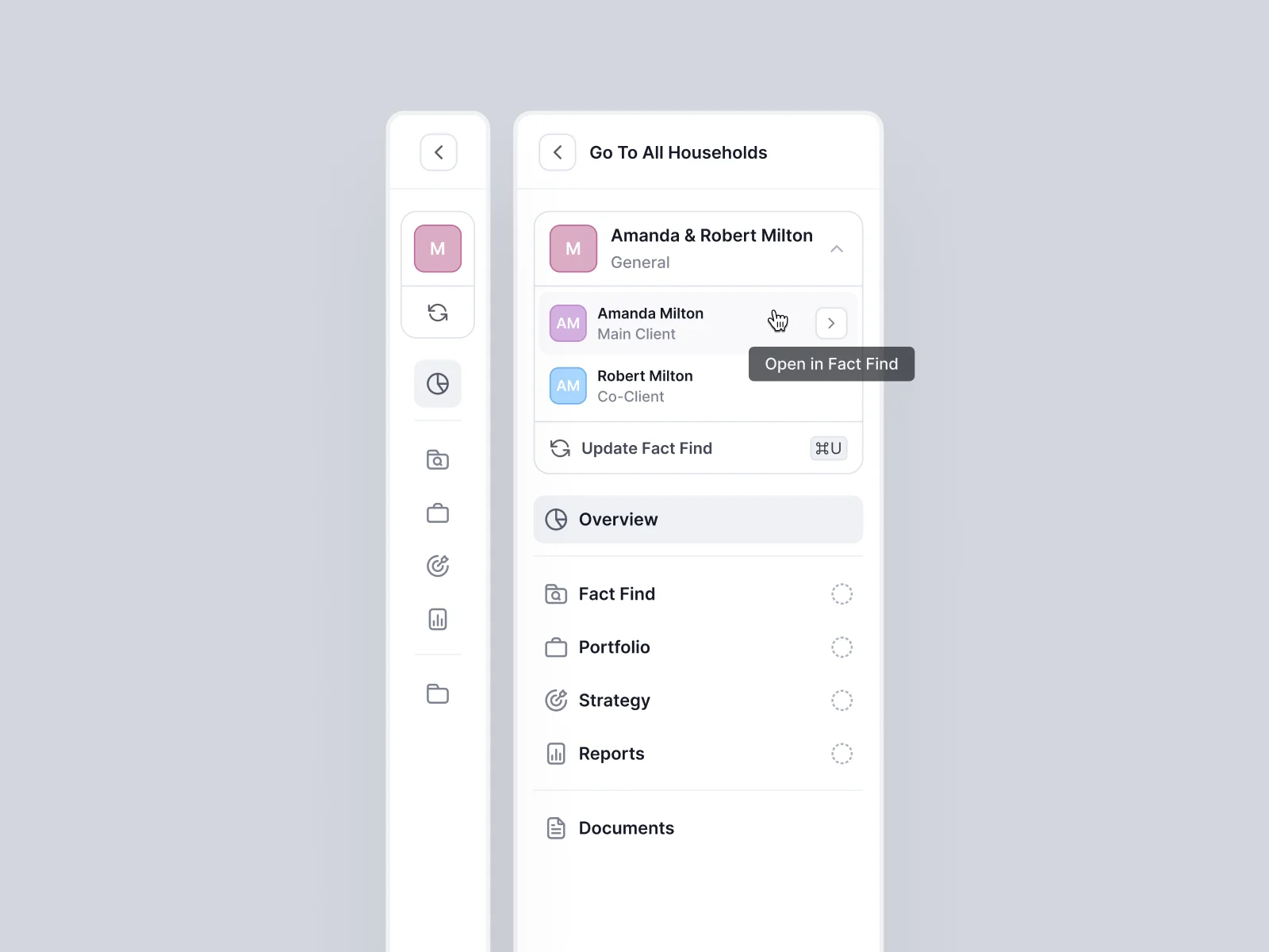 Superplan household navigation — members and sections in one context