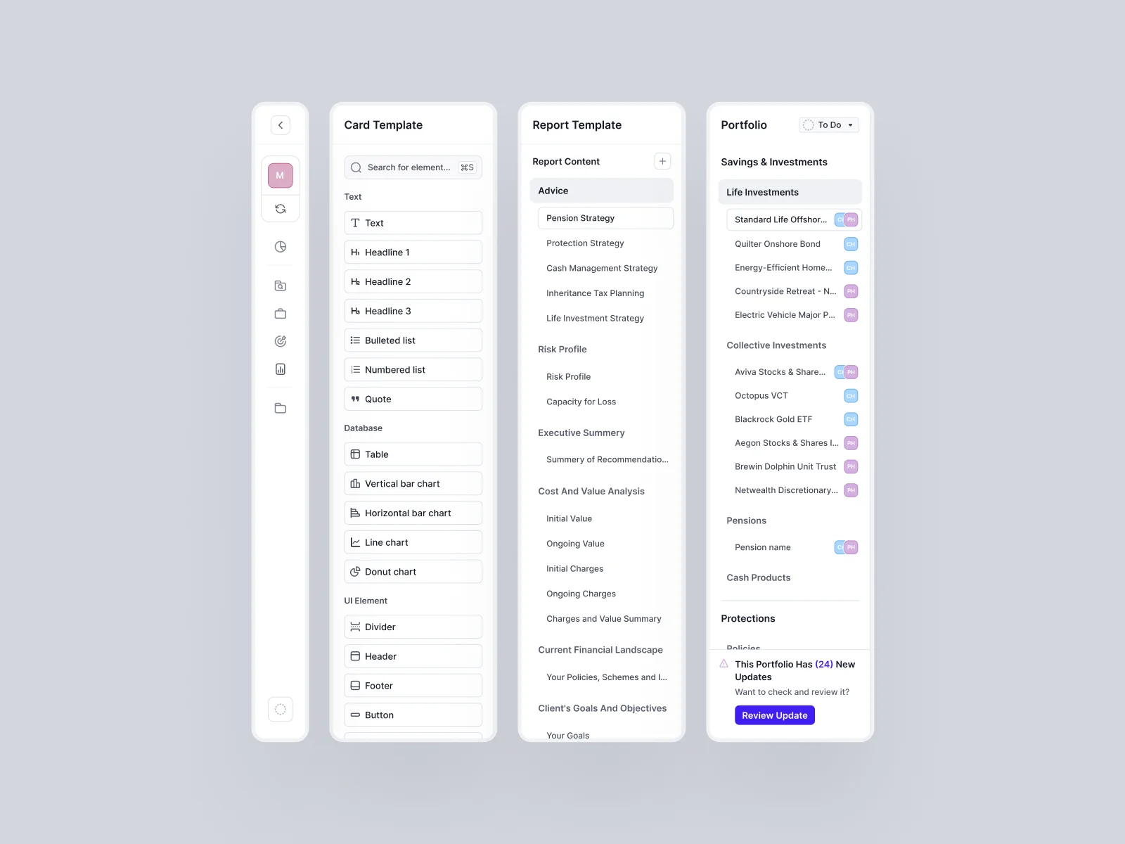 the modular card and report system