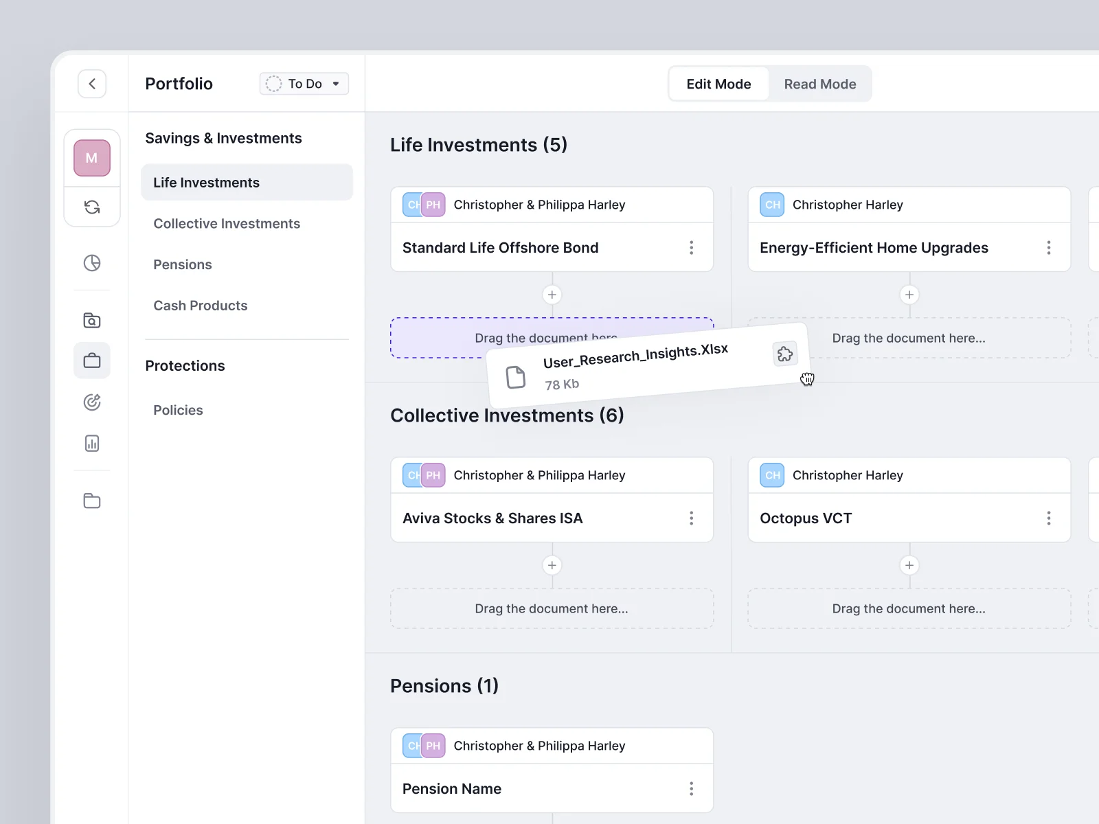 drag-and-drop document organization