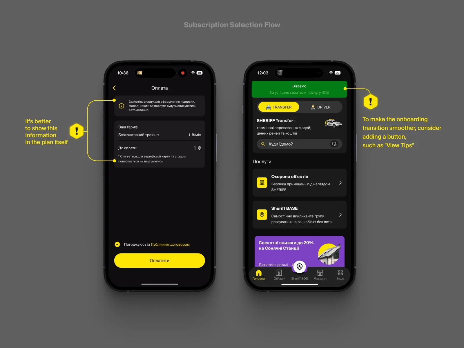Audit: subscription flow