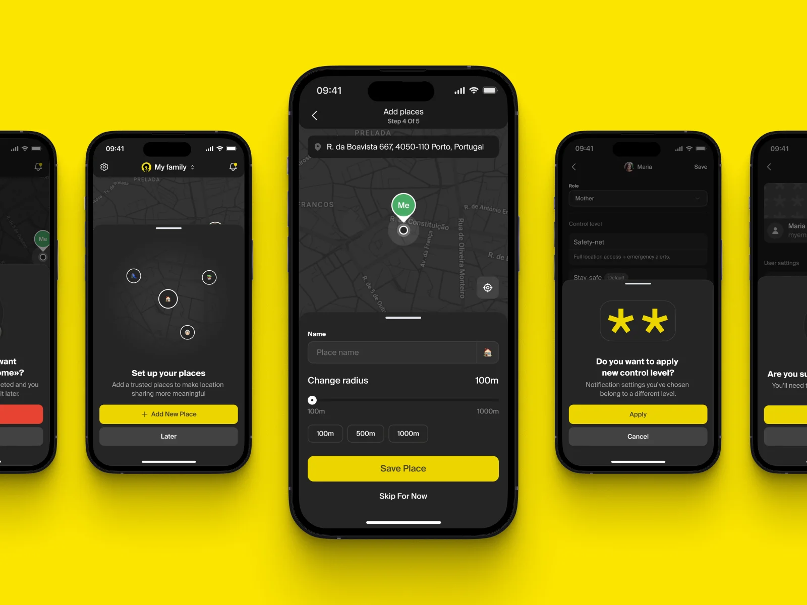 Places and control levels