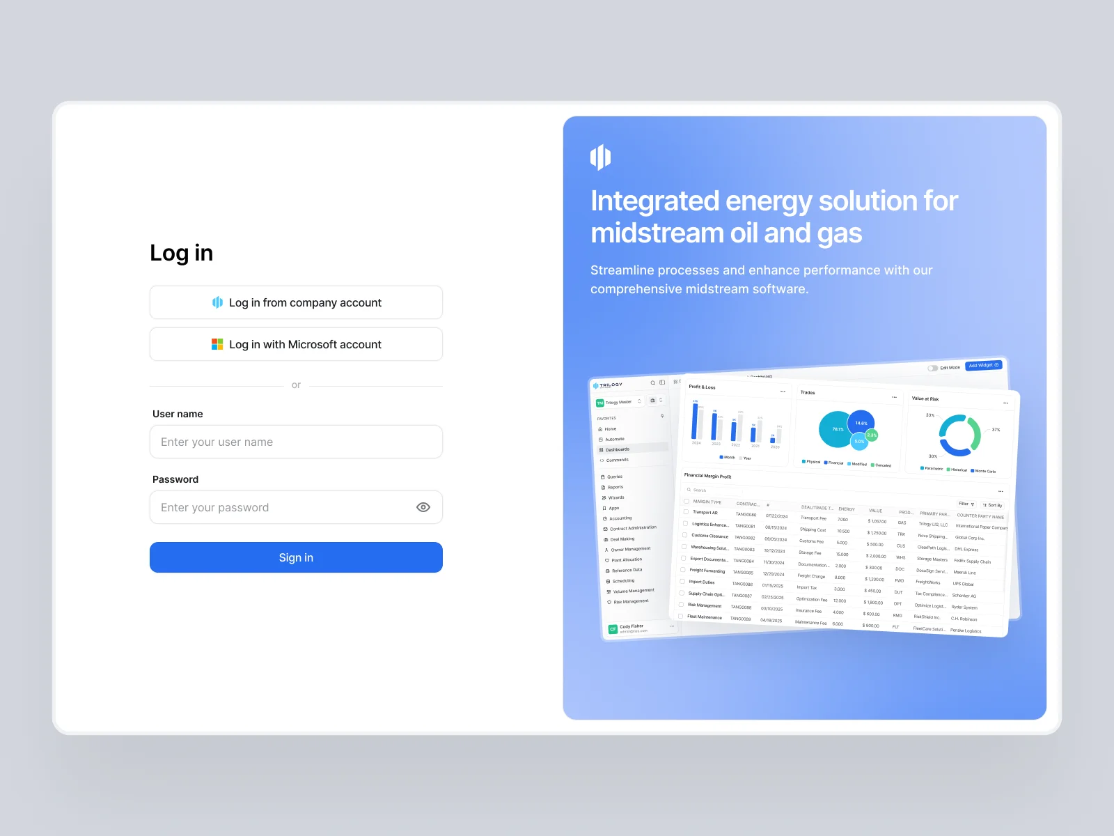 Integrated energy trading, risk and ERP in one platform.