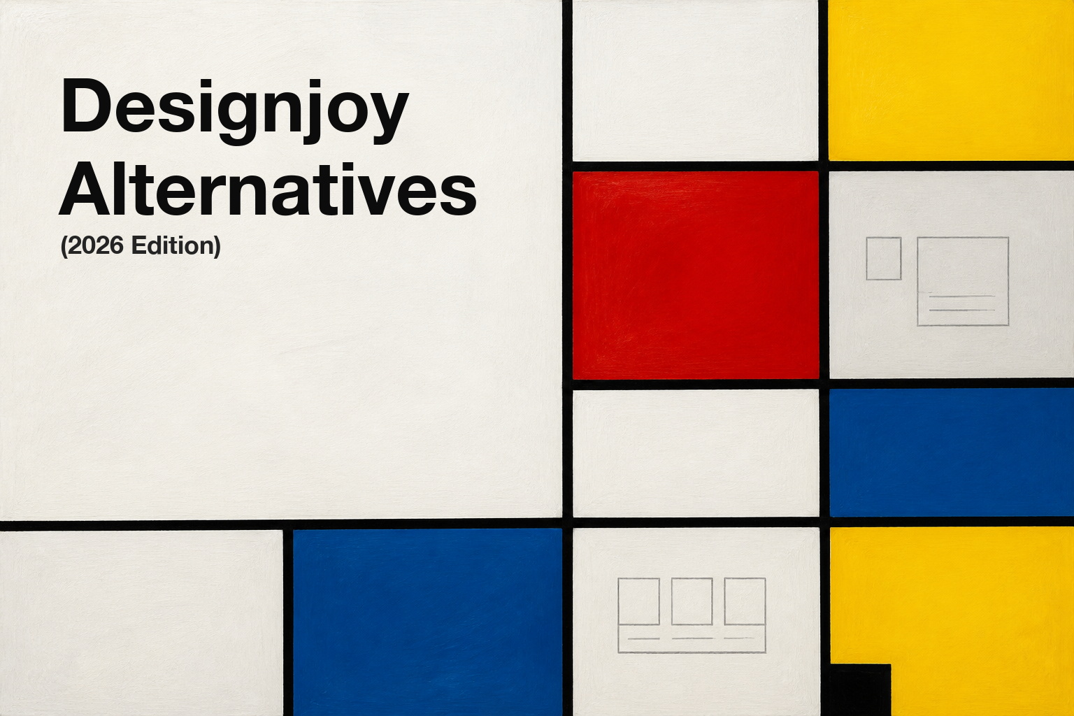 Mondrian style geometric composition — comparing Designjoy alternatives for B2B SaaS product teams