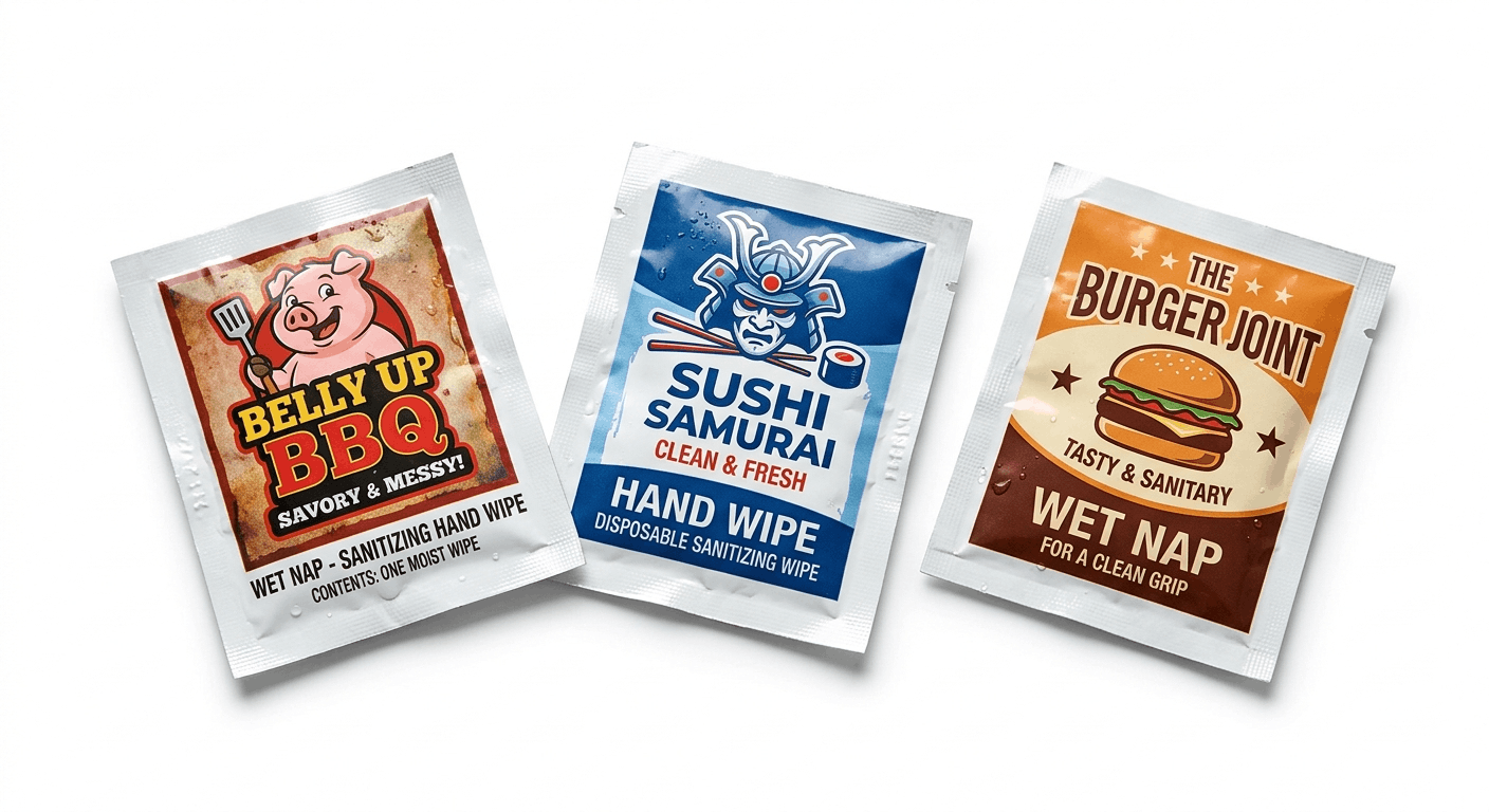 Wet naps / wipes / hand wipes