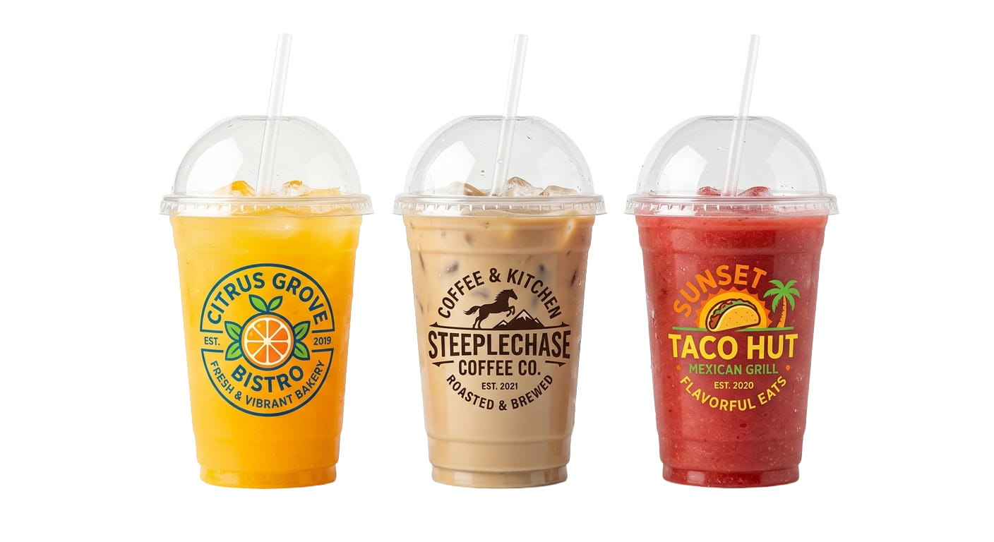 Cups clear 'PET'