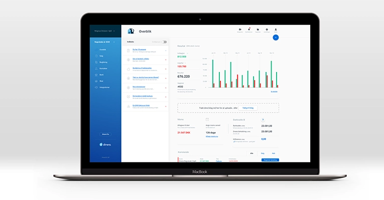 Skjermbilde av Dinero-grensesnittet