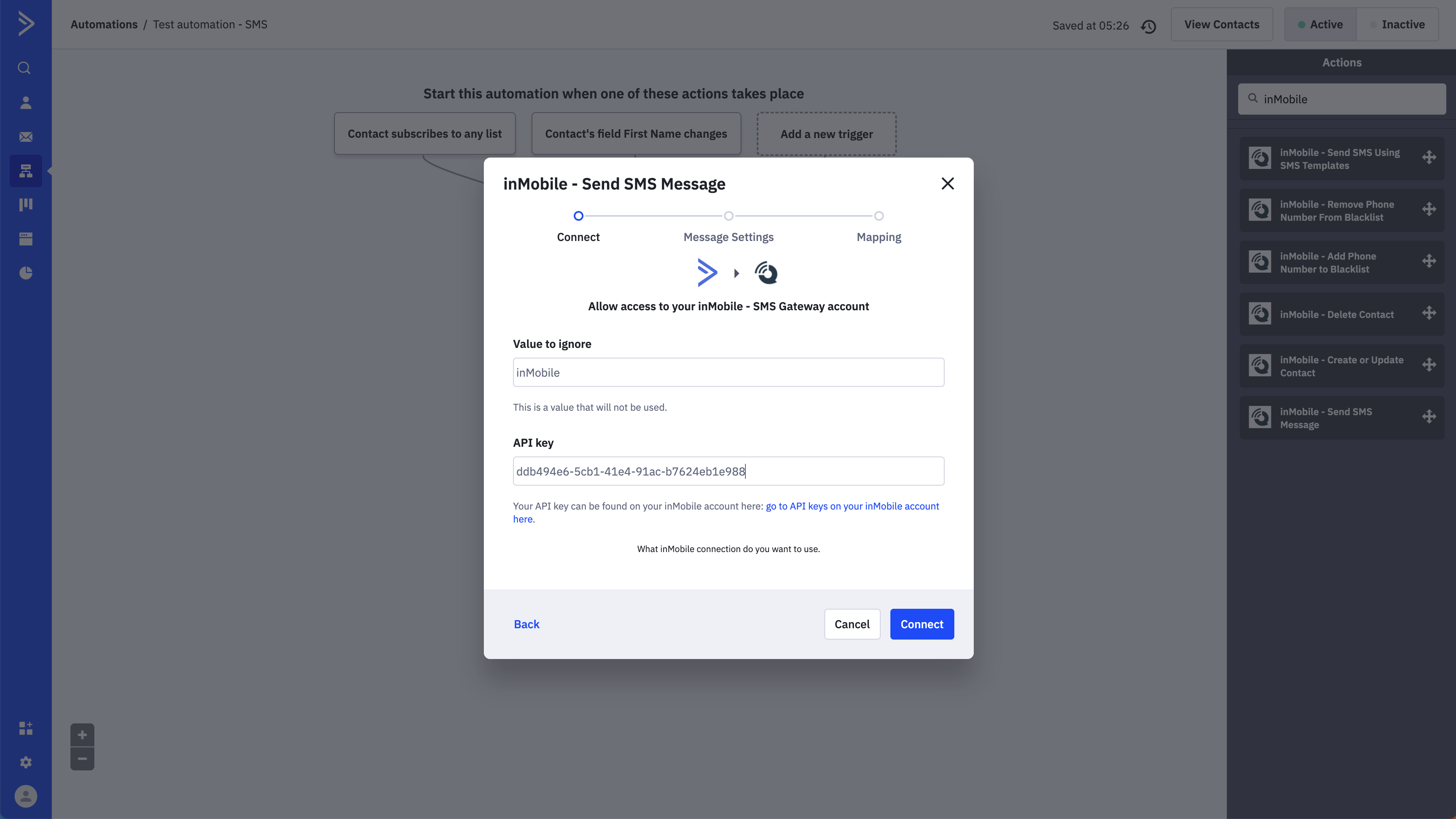 How to send SMS in ActiveCampaign