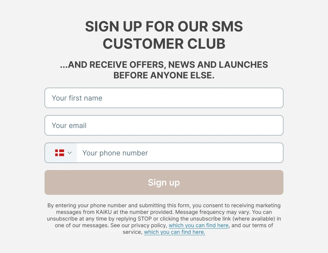 Case: Hvordan Kaiku innhenter SMS-tillatelser på e-post