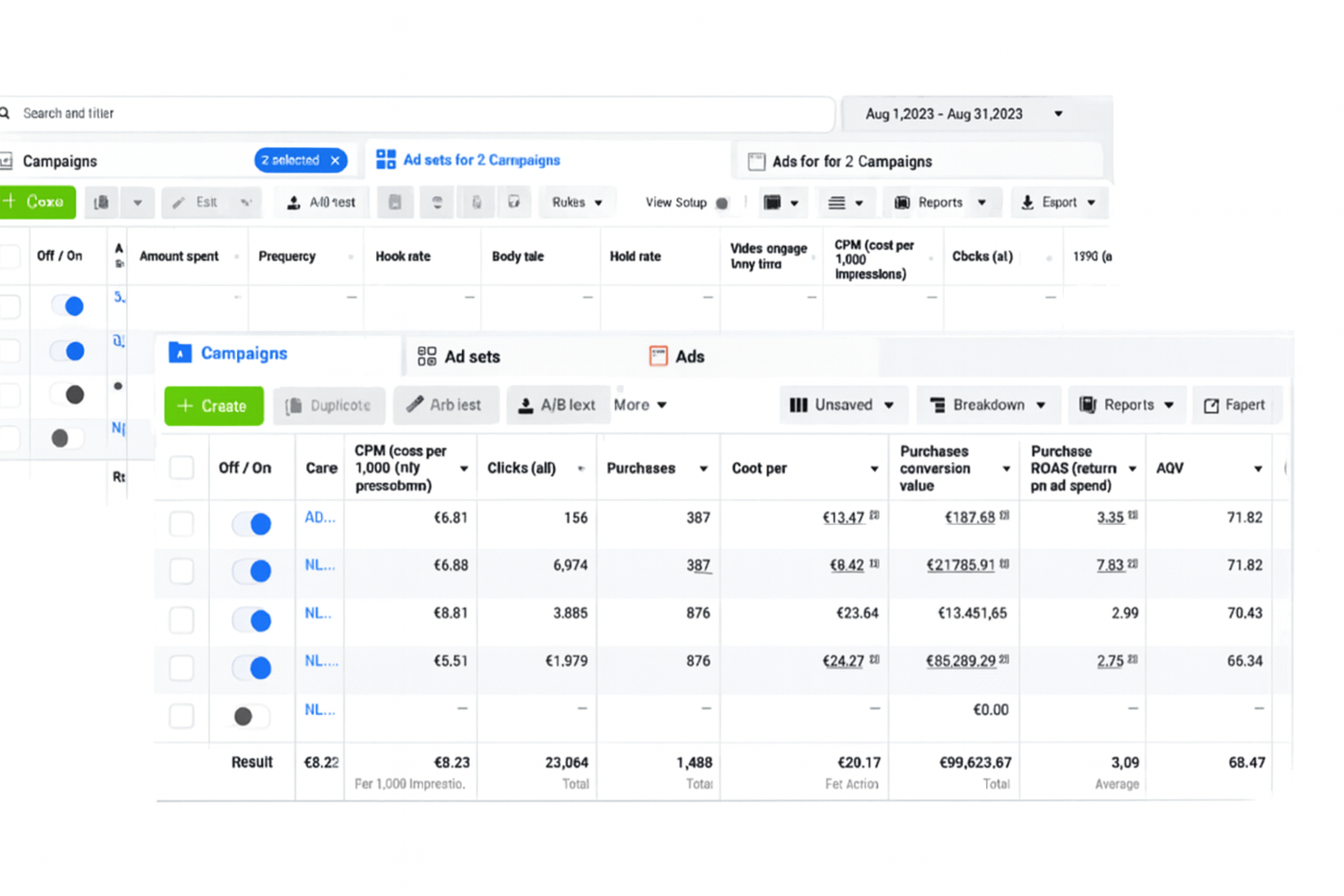 Dashboard mockup