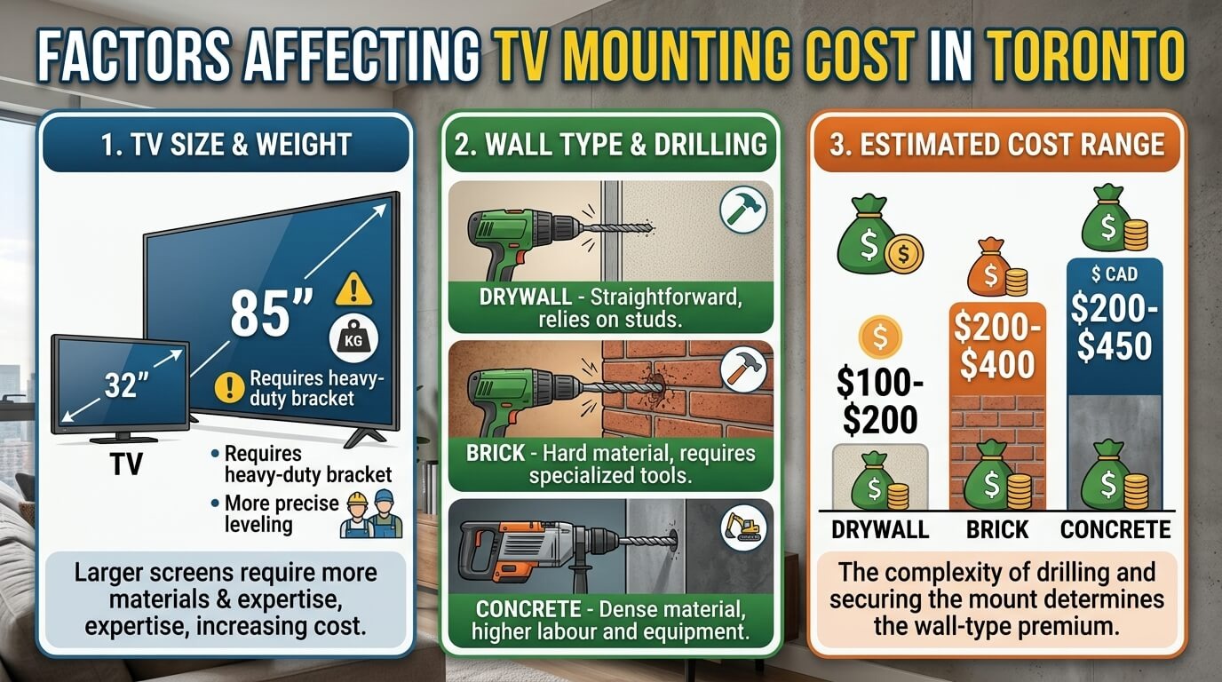 Factors Affecting TV Mounting Cost in Toronto