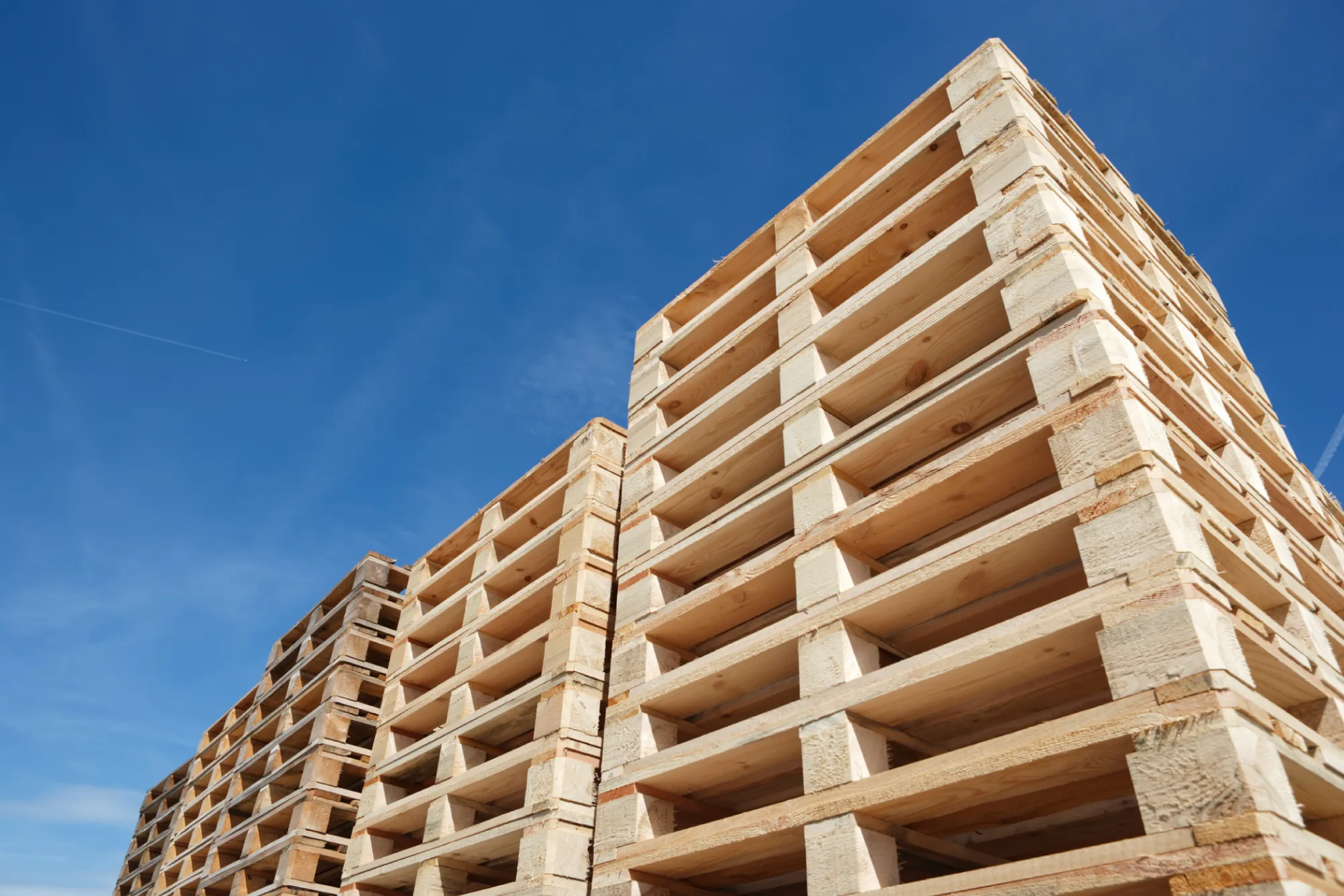 Stack of wooden pallets
