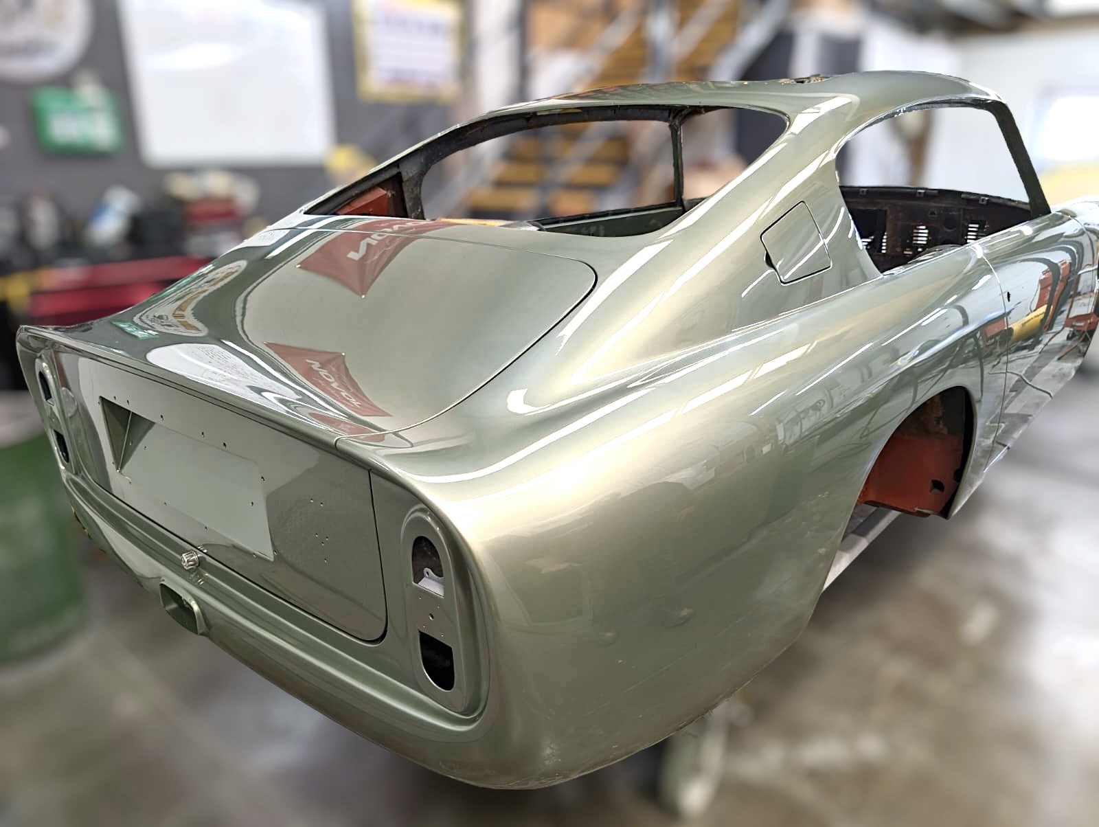 Aston Martin bodywork repairs being carried out at Vantage Engineering.