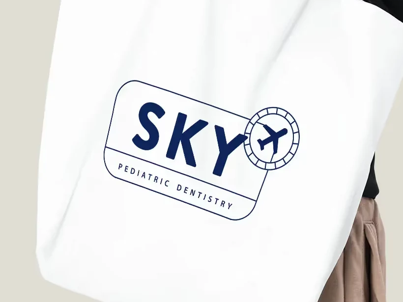 Sky Pediatric Dentistry logo on a tote bag