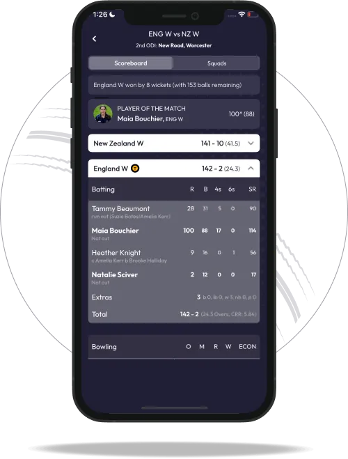 Cricket Pulse Live App Screen