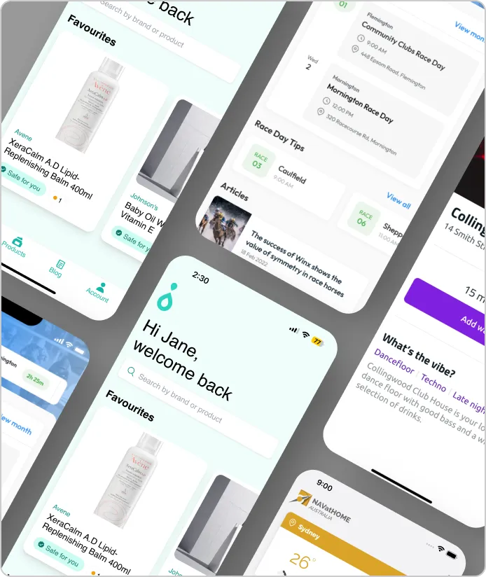 Mobile app UI design 