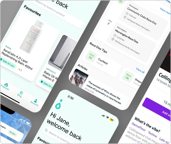 Mobile app UI design 