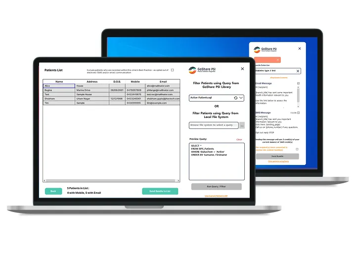 Goshare healthly UI screens