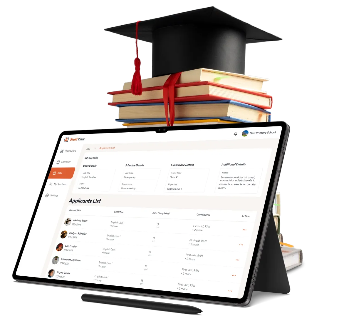 Education app UI frame