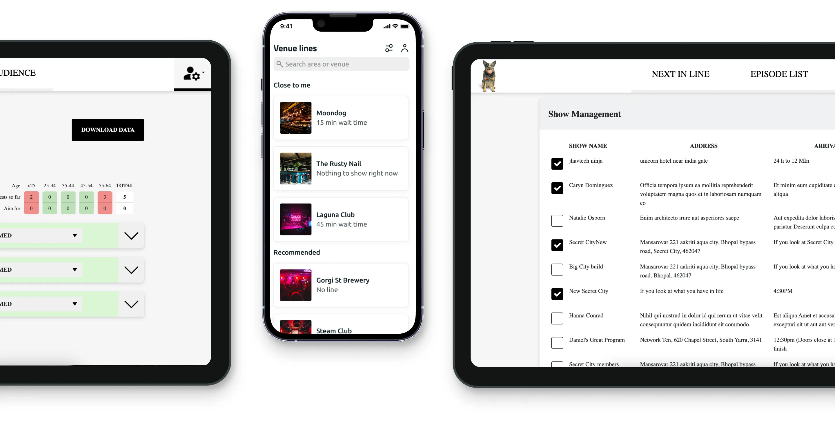 Entertainment app UI showcasing user-friendly design features