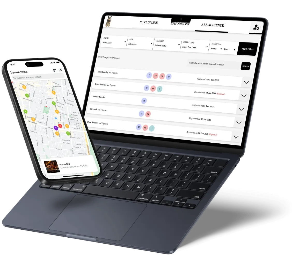 Entertainment app UI mockups