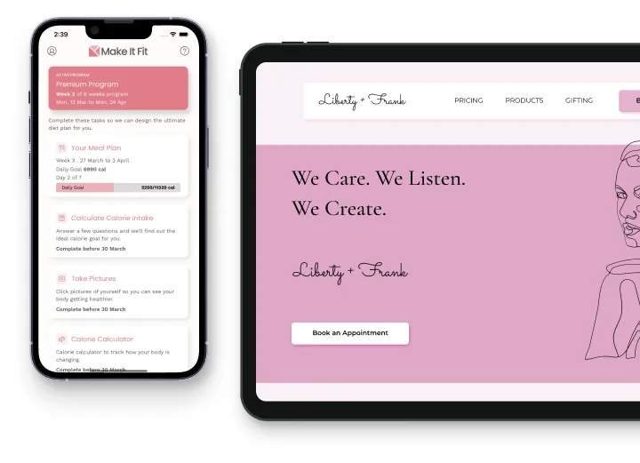 Wellnes app UI frame