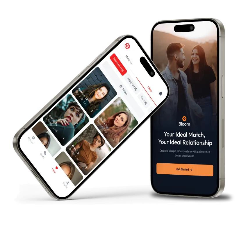Dating app UI mockups