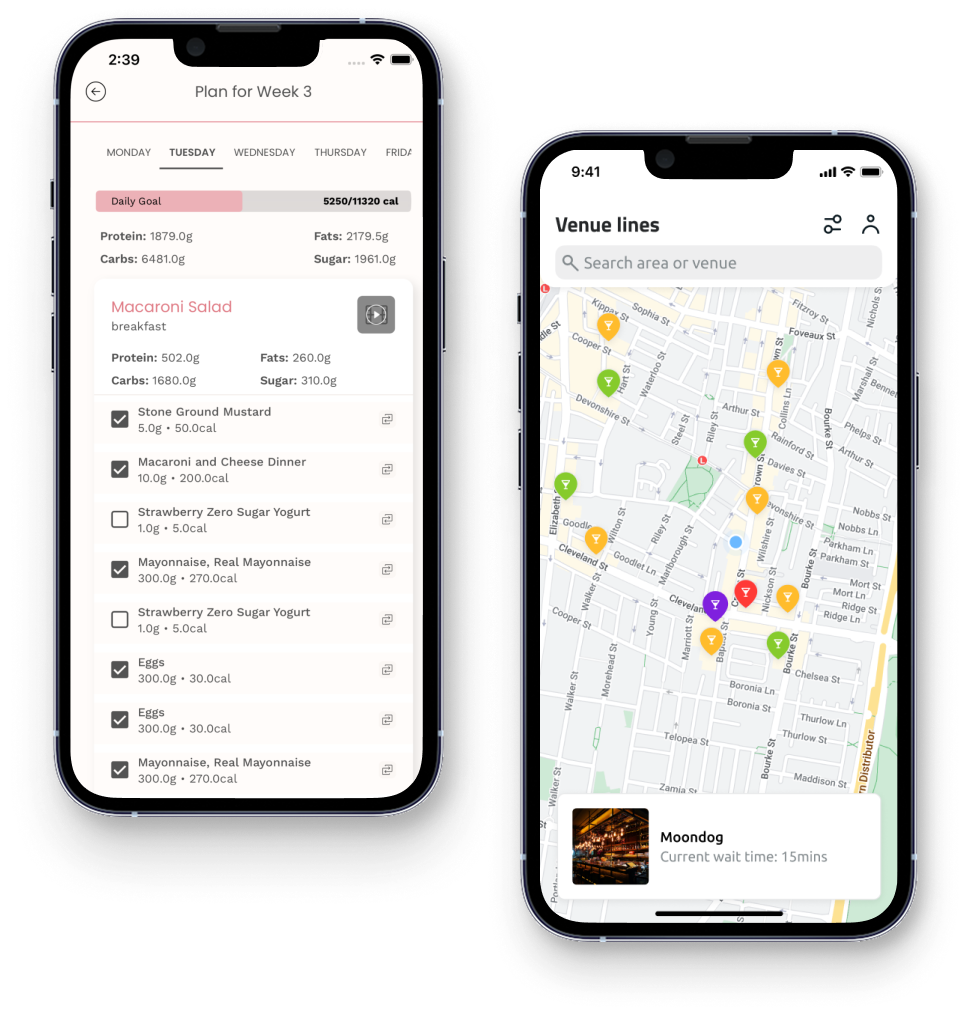 Mobile app UI design 